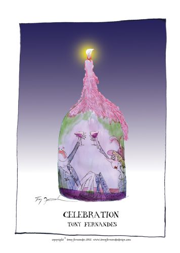Celebration - anniversary wine print by Tony Fernandes
